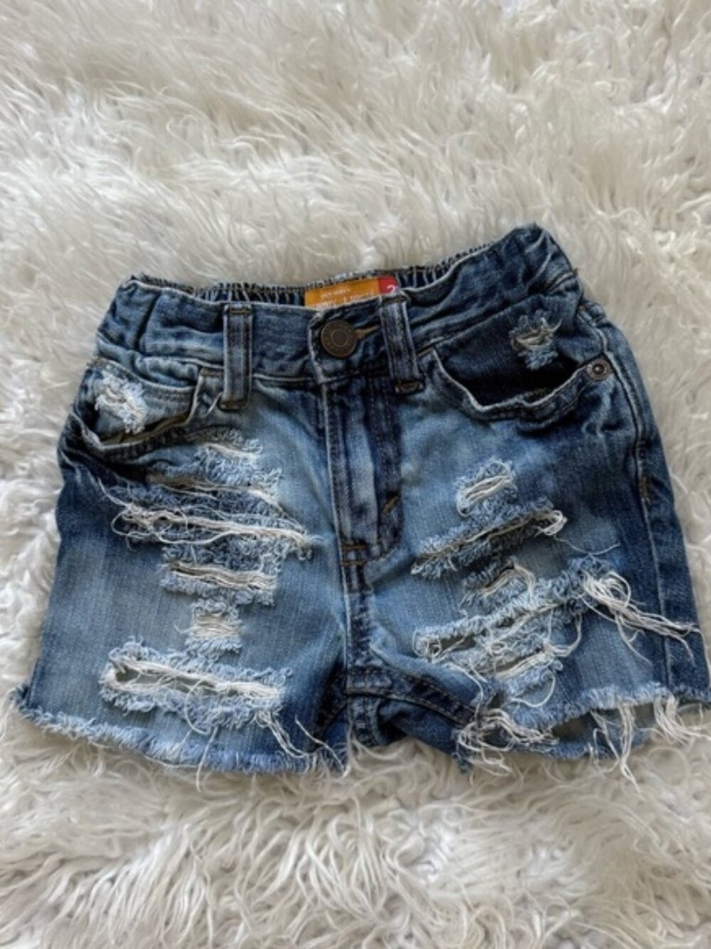Distressed Blue Denim Shorts